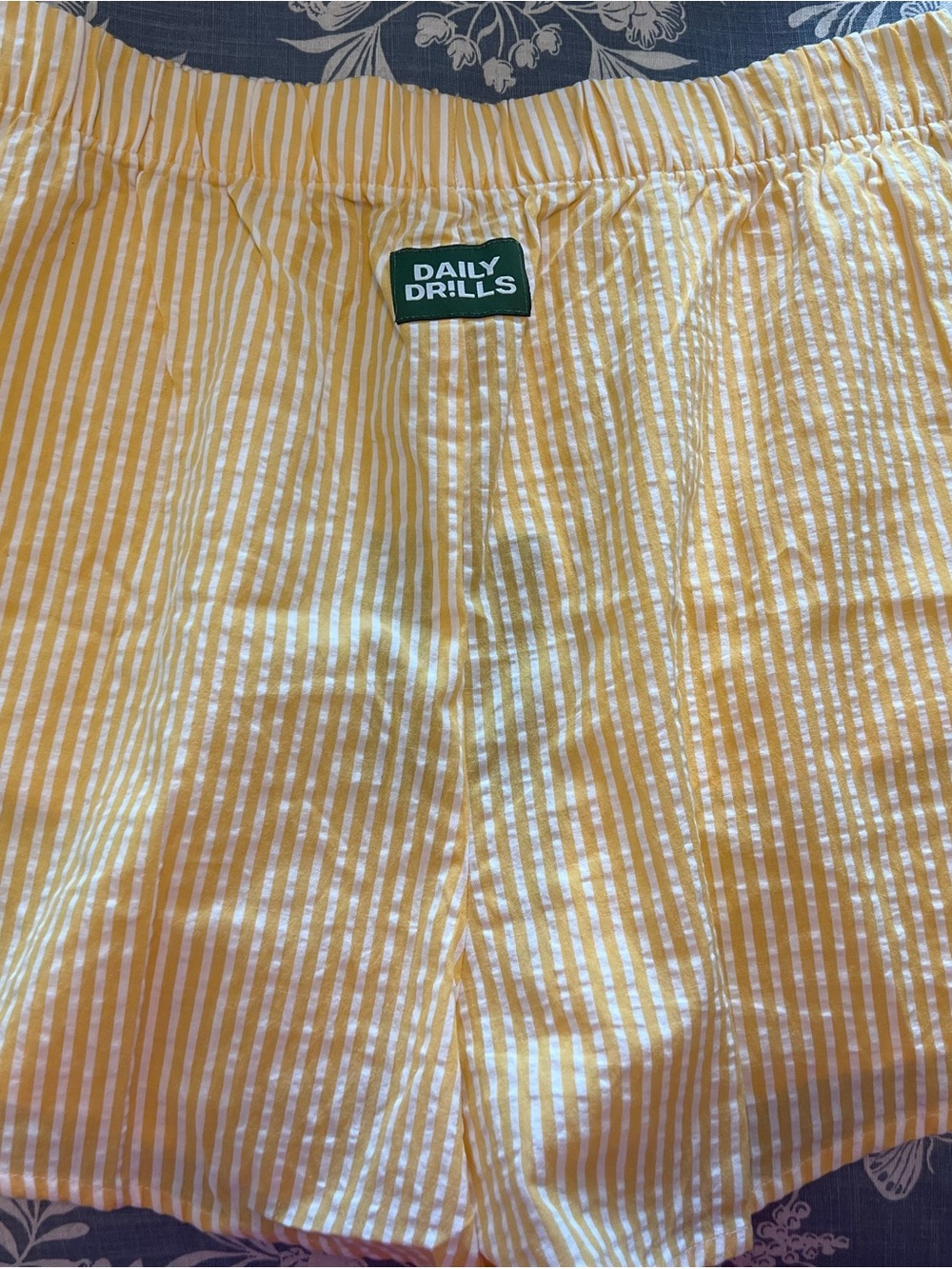Daily Drills Yellow & White Striped Short - Picture 2 of 3